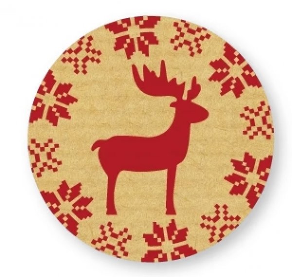 Schmucketikett Motiv Weihnachtsengel Rund 40x40mm